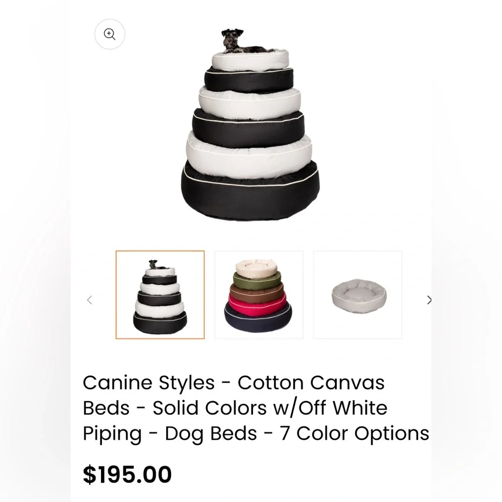 Canine Styles Cotton Canvas Bed 24 Inch - Picture 2 of 12